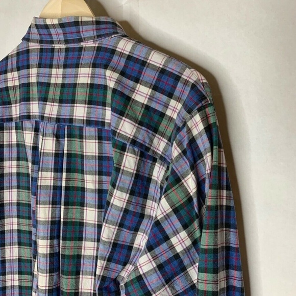 Ralph Lauren Chaps Mens Oxford Shirt Blue Plaid L - Picture 4 of 5